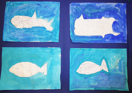 Die Tinten-Buchstaben-Fische Klasse 3c